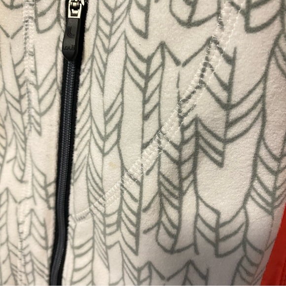 Lole Fleece Jacket Geometric Print Off White Gray Lightweight Coat Womens Medium - Picture 5 of 8